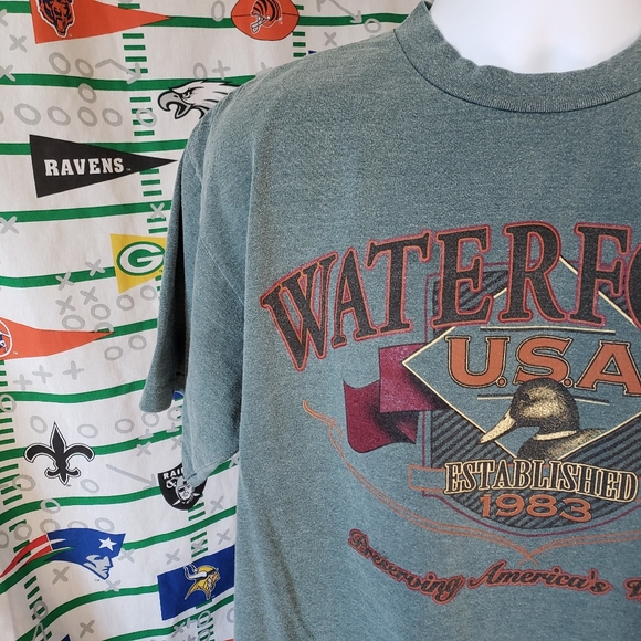 Retro Waterfowl Duck Shirt Oneita Power Tee Large - Picture 5 of 8